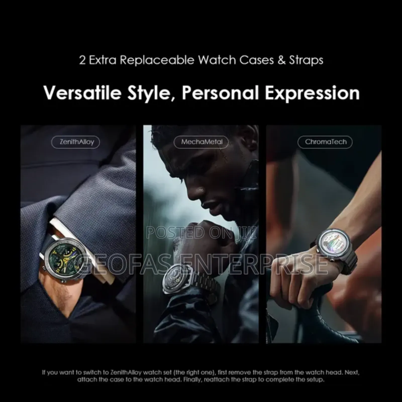 Oraimo Watch Pro X With 2 Replaceable Watch Cases Straps