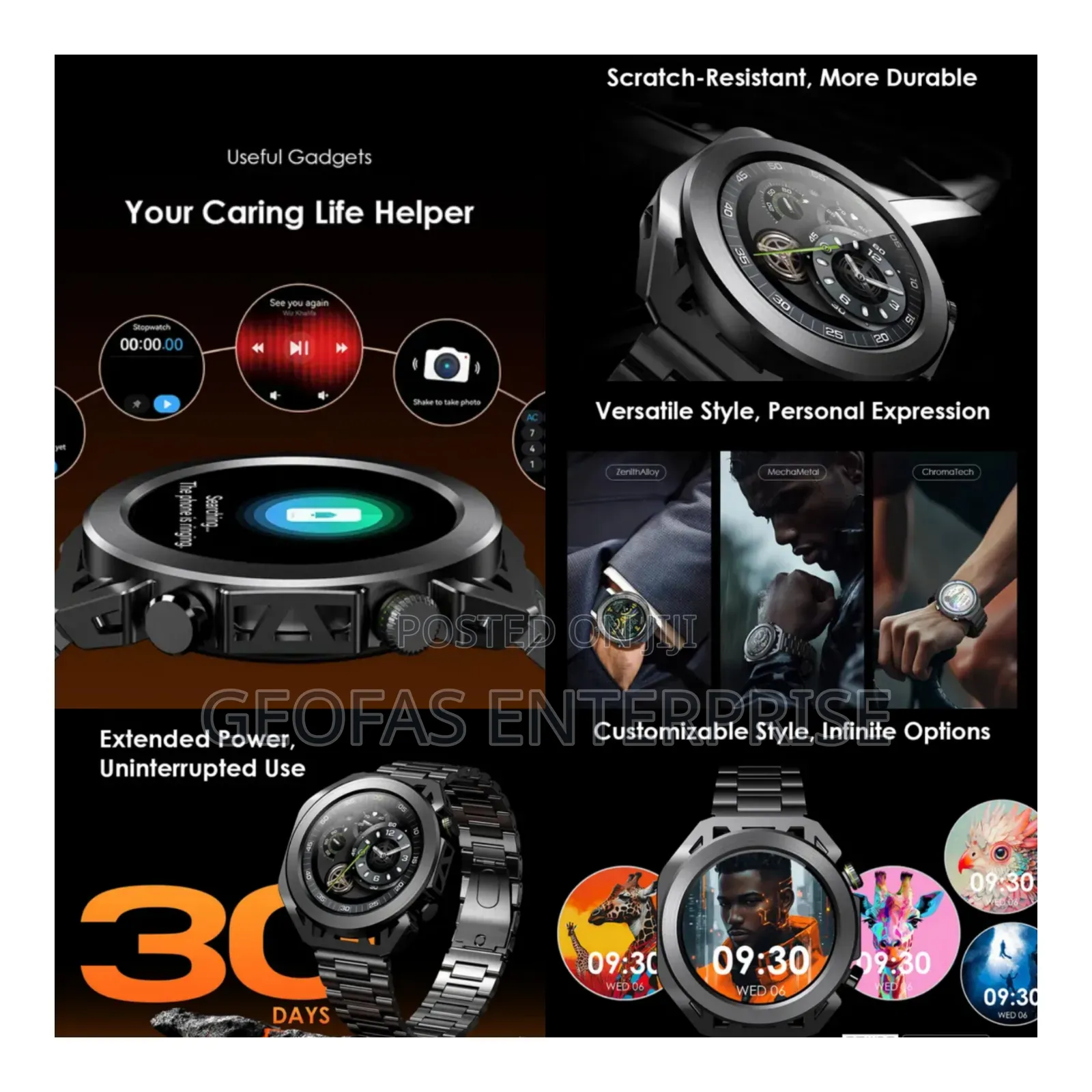 Oraimo Watch Pro X With 2 Replaceable Watch Cases Straps