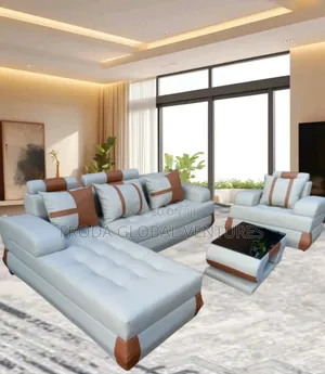 Quality Couch: L-Shape Sofa and Single Chair, Table. Jpcrll1