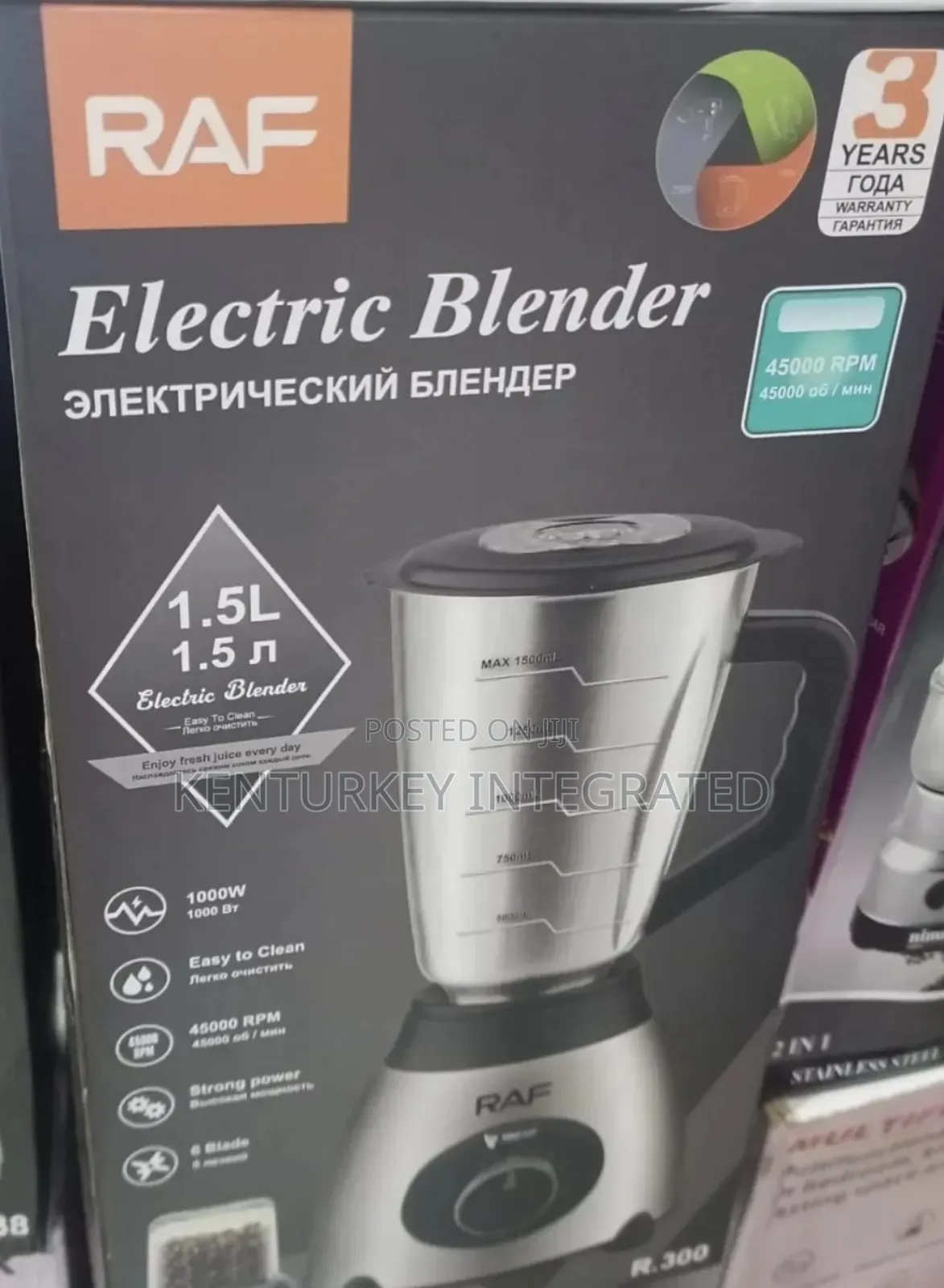 Raf Electric Blender 1.5l Capacity 1000w
