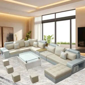 Quality Couch: U-Shape Sofa Chairs, Table and Stools. Ucgll1