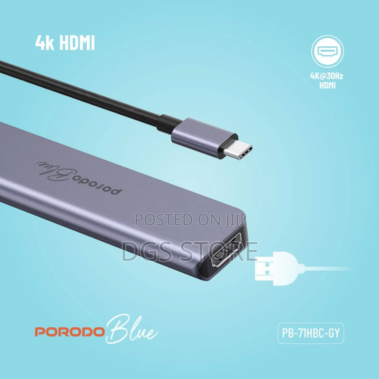Porodo Blue 7 Port Usb C Hub