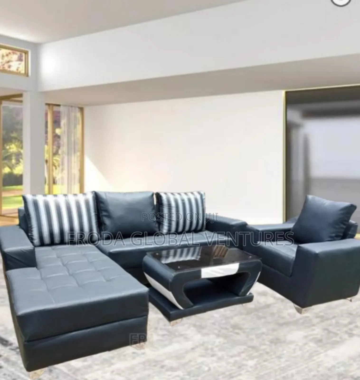 Quality Couch: L-Shape Sofa and Single Chair, Table. Lsbll1