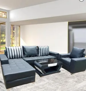 Quality Couch: L-Shape Sofa and Single Chair, Table. Lsbll1