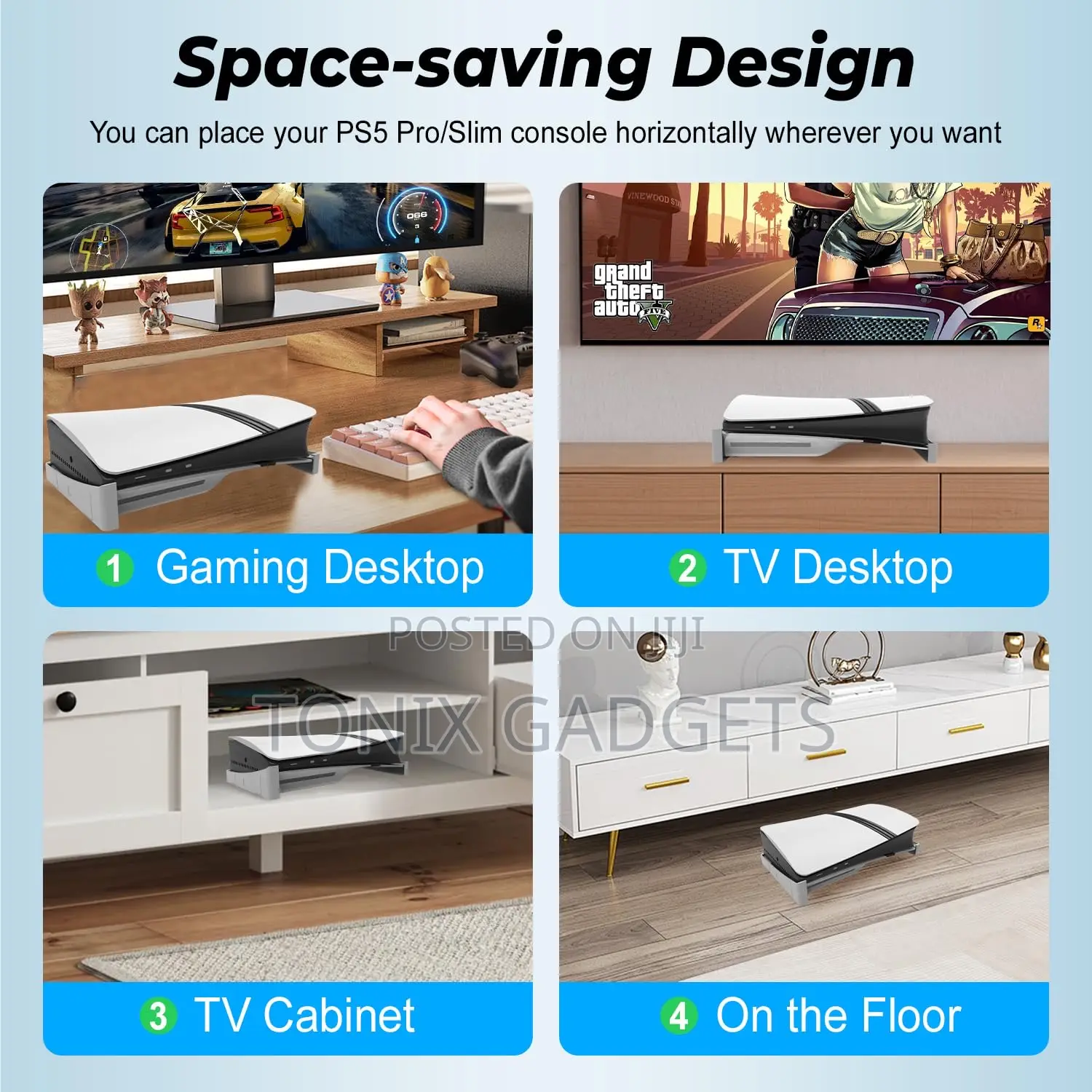 Premium Horizontal Stand for Ps5 Slim Console