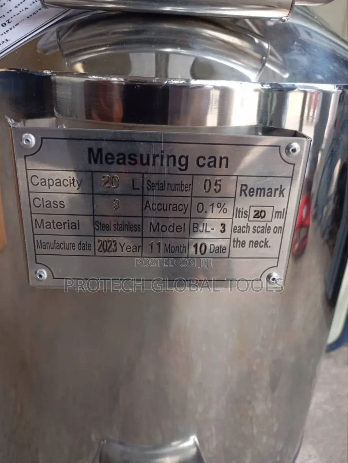 20 Litres Stainless Measuring Apparatus