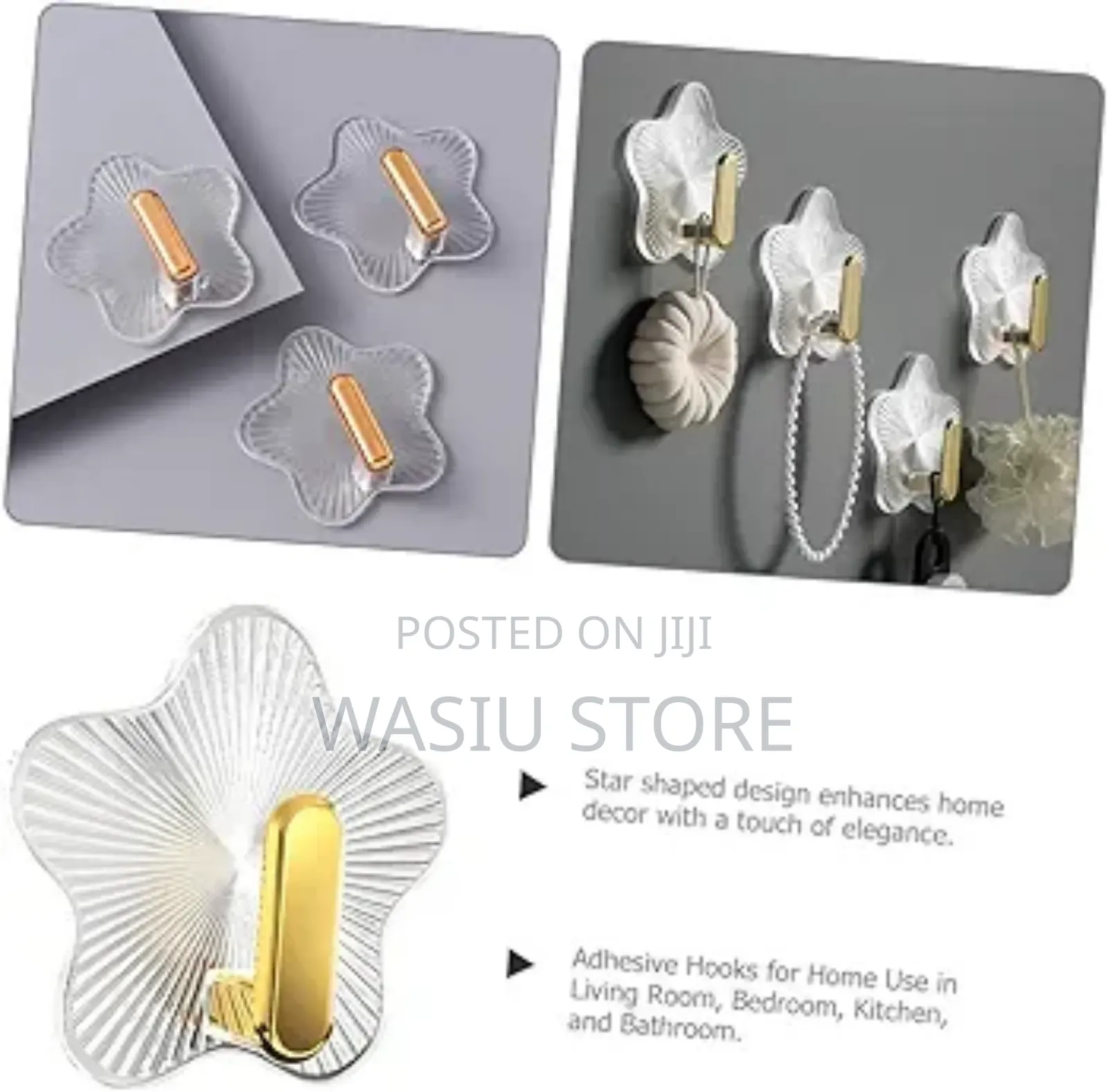 Alipis Star Shaped Self Adhesive Wall Hooks 12 Pack