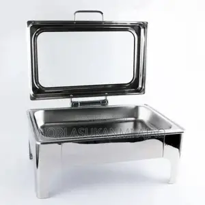 Stainless Steel Silver Spring Top Chaffing Dish Double Pan.