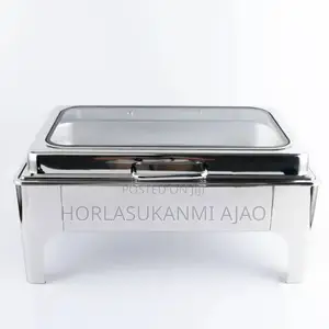 Stainless Steel Silver Spring Top Chaffing Dish Double Pan.
