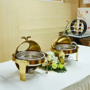 Quality Gold Roll Top Chaffing Dish 