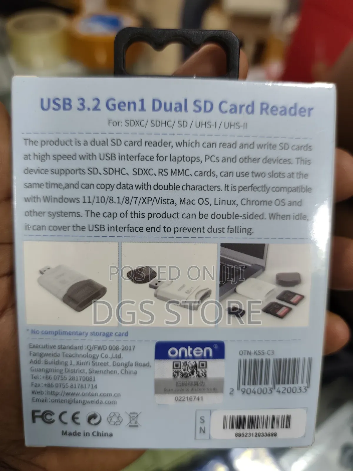 Onten KSS C3 2in1 Usb C 3.2 Dual Sd Card Reader 2024