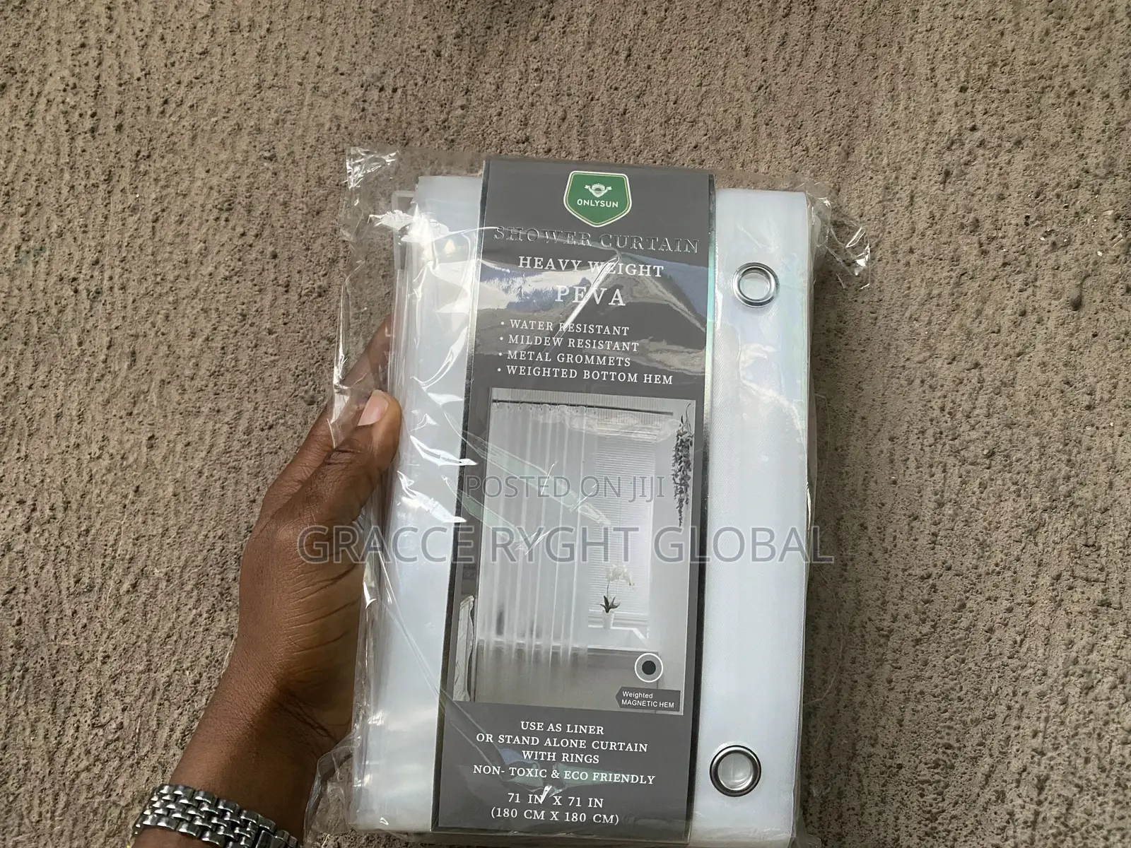 Transparent Bathroom Shower Curtain With Hooks