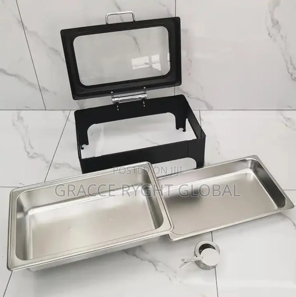 9l Black Rectangular Chaffing Dish Buffet