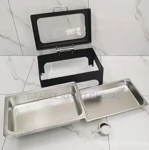 9l Black Rectangular Chaffing Dish Buffet