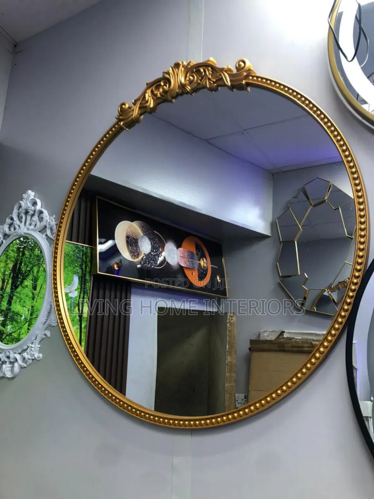 90×90 Golden Frame Mirror