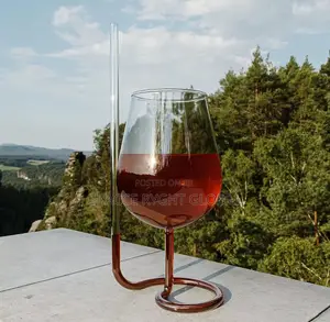 Wine Glass With in Built Straw Cocktail Glass