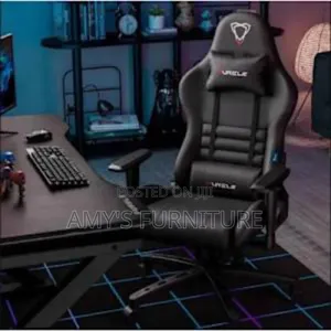 Furgle Ergonomic Gaming Chair With Footrest - Black