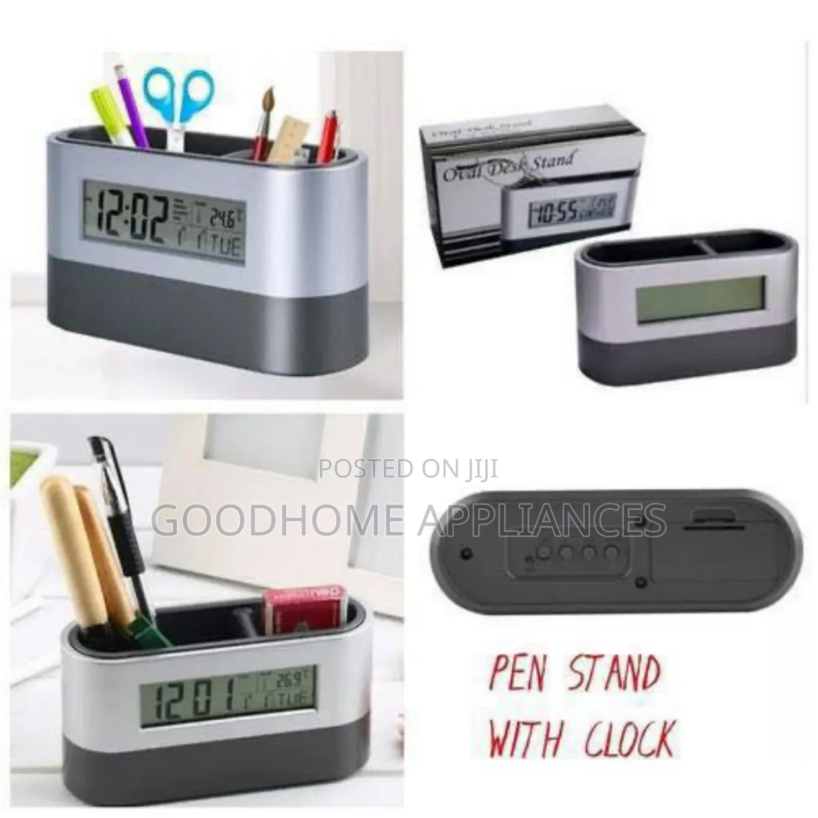 Oval Pen Stand With Clock