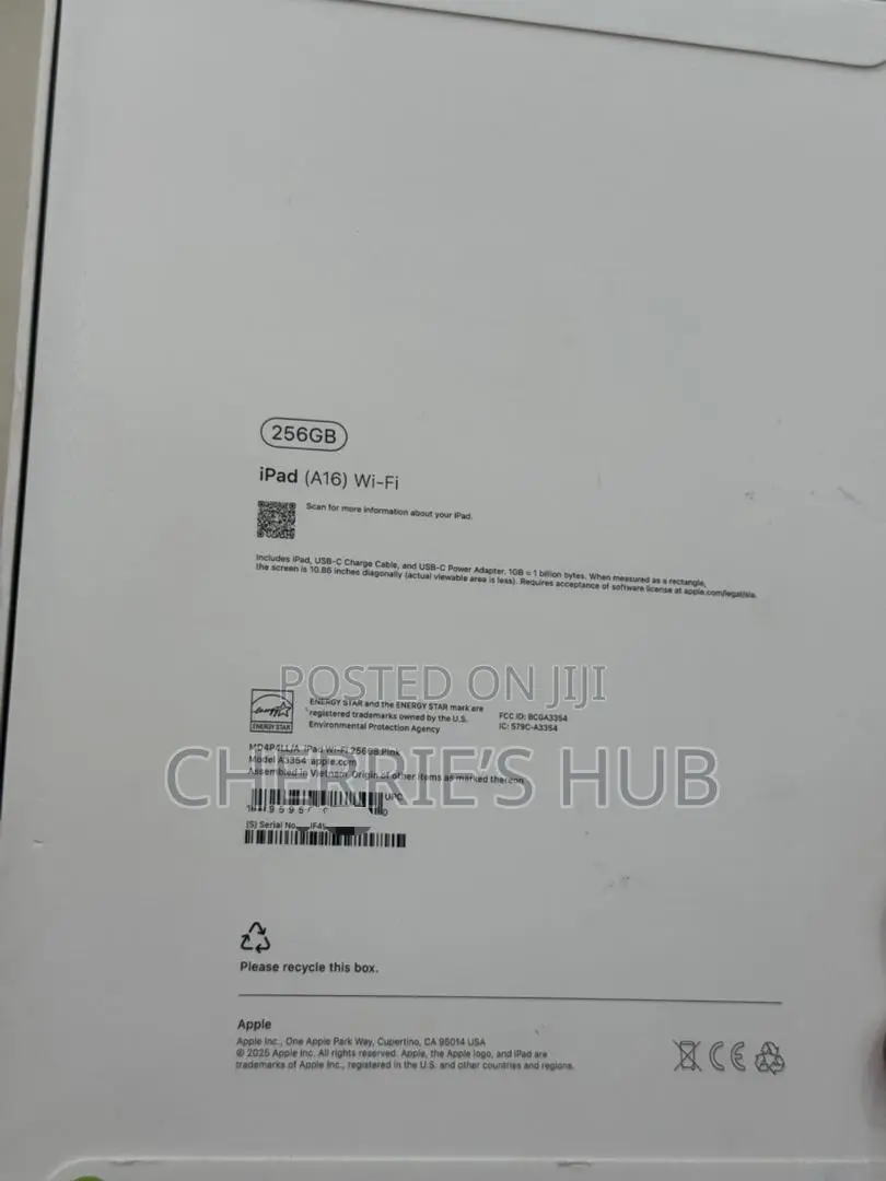 New Apple iPad (2025) 256 GB Pink