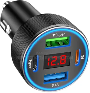 Usa Car Charger Adapter, 78w 4 Port