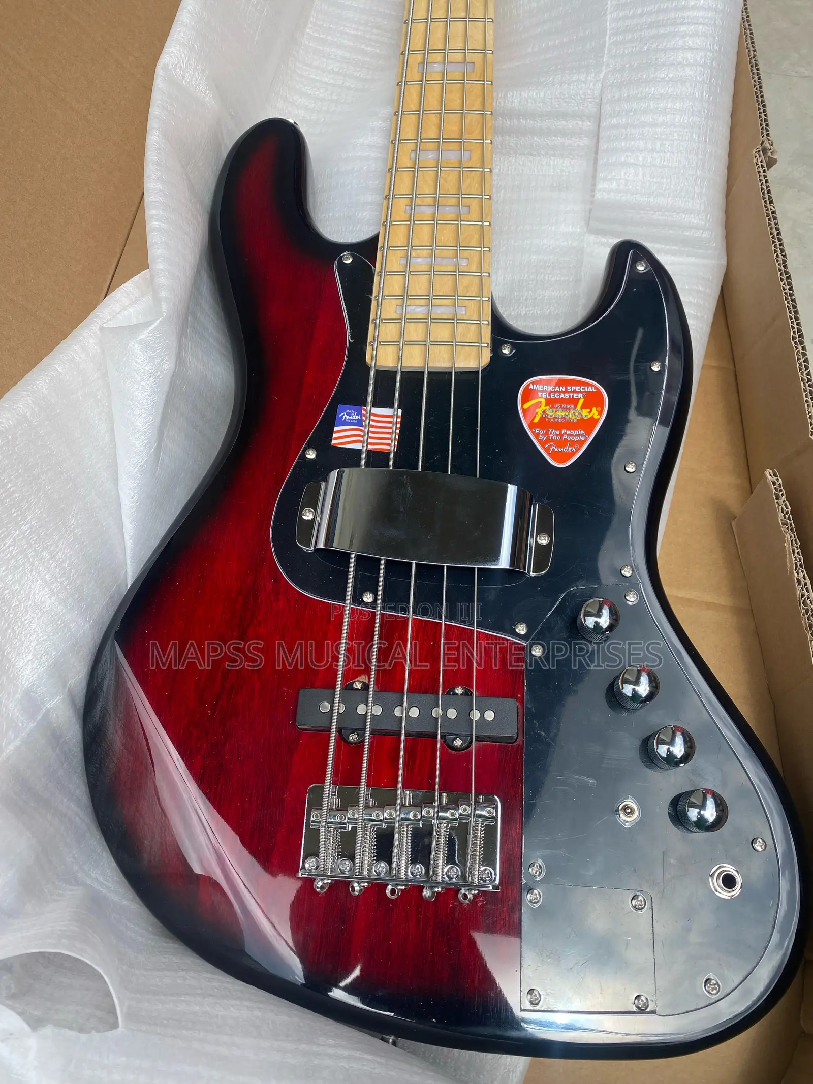 Fender Squier Five String Active Bass Electric Guitar.