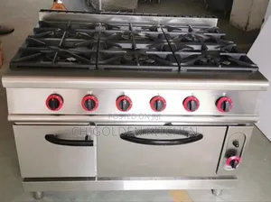 Industrial 6 Burner Gas Cooker With Oven