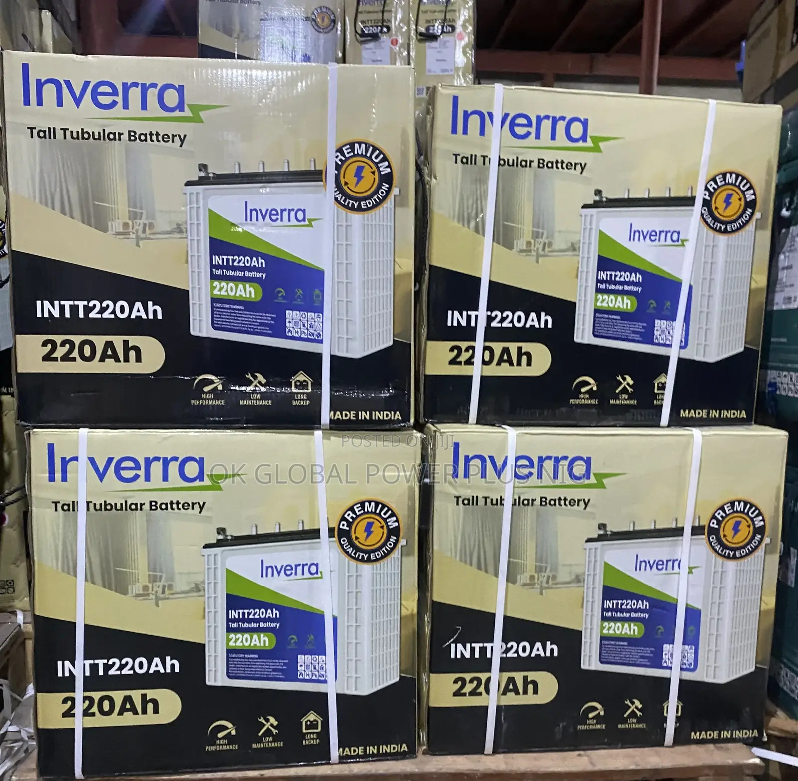 Inverra 220ah Tall Tubular Battery - OK GLOBAL POWER PLUS NIG LTD Price ...
