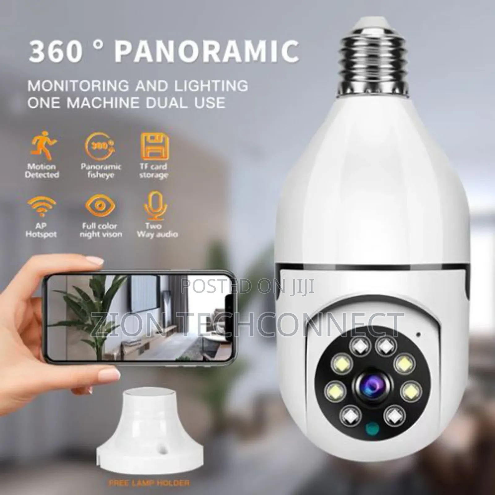 Panoramic Wifi Hidden Bulb Camera