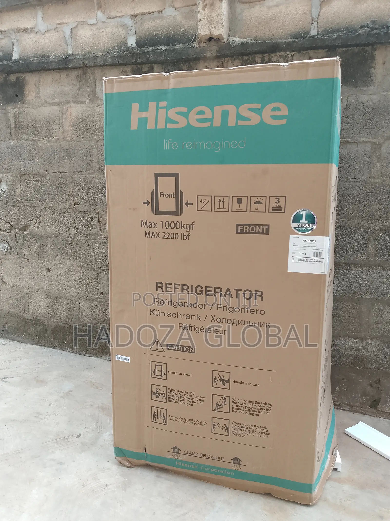 634 L Capacity Hisense Side-by-side Refrigerator