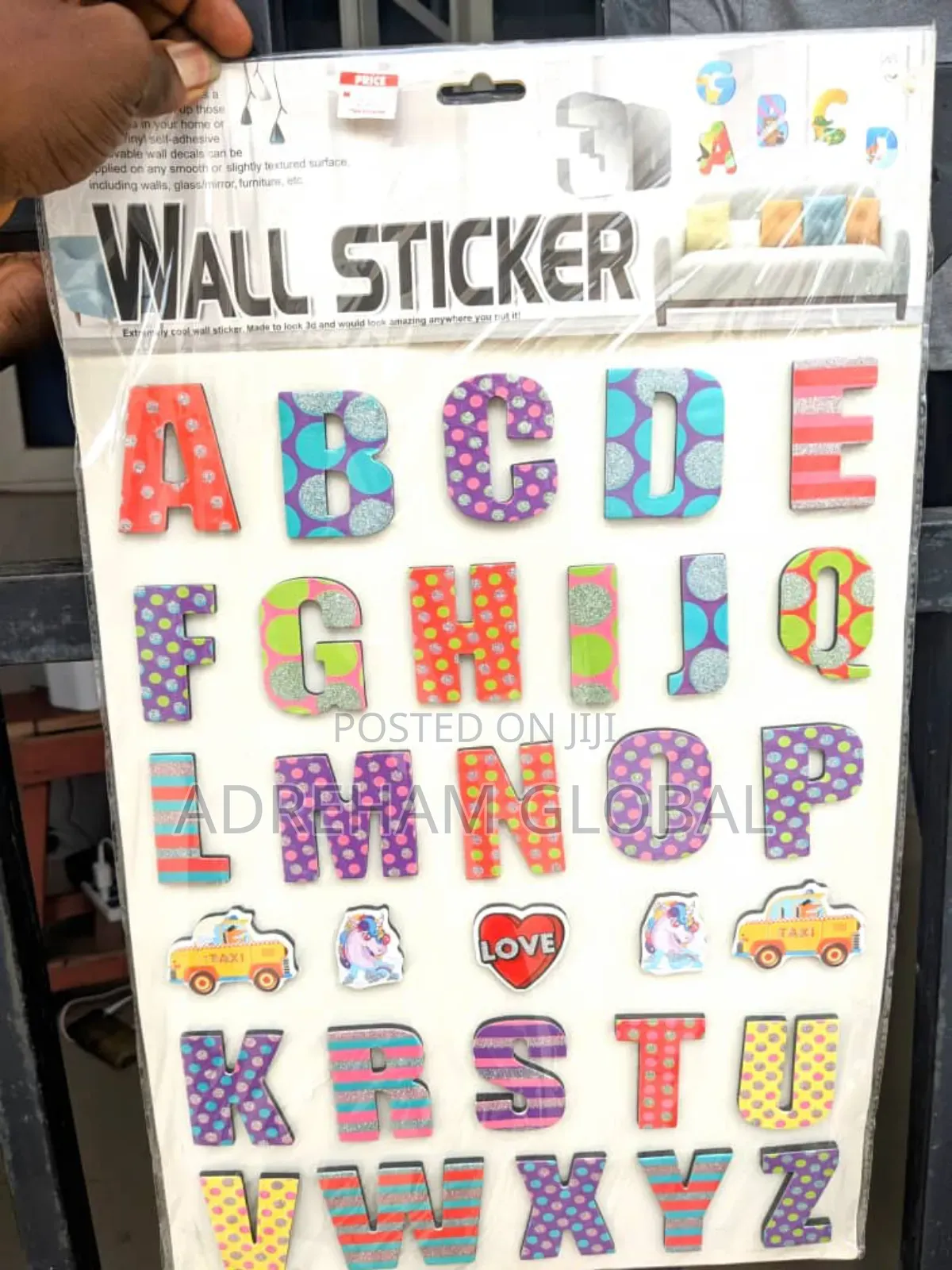 Fashion Alphabet Wall Stickers for Children