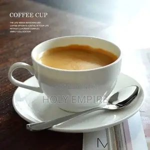 6set Coffee Cups and Saucers White European Latte Pull Cups