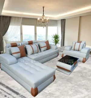 Quality Couch: L-Shape Sofa and Single Chair+Table. Jpcrll27