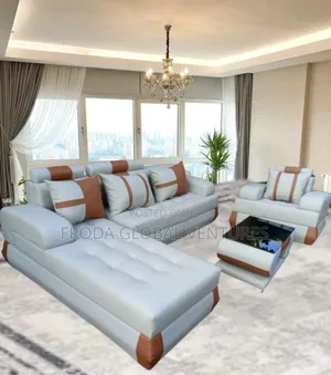 Quality Couch: L-Shape Sofa and Single Chair+Table. Jpcrll29