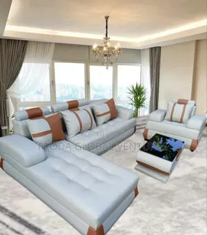 Quality Couch: L-Shape Sofa and Single Chair+Table. Jpcrll28