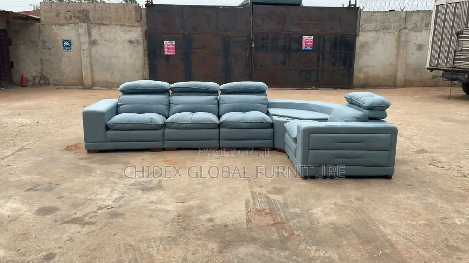 L Shape Sofa Leather Chair With Headrest