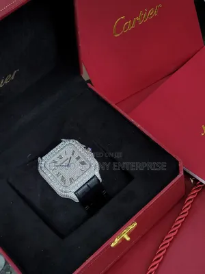 Cartier Wrist Watch for Men Black Leather