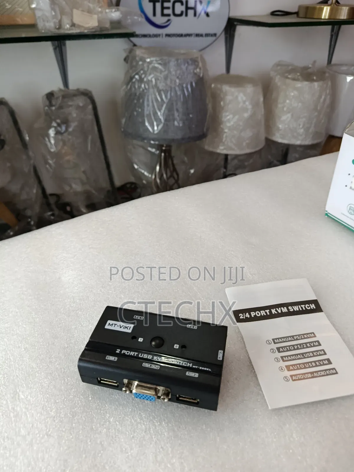 Mt-Viki 2 Port Usb Vga KVM Switch for Dual Computer Control