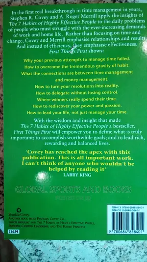 First Things First By Stephen R Covey