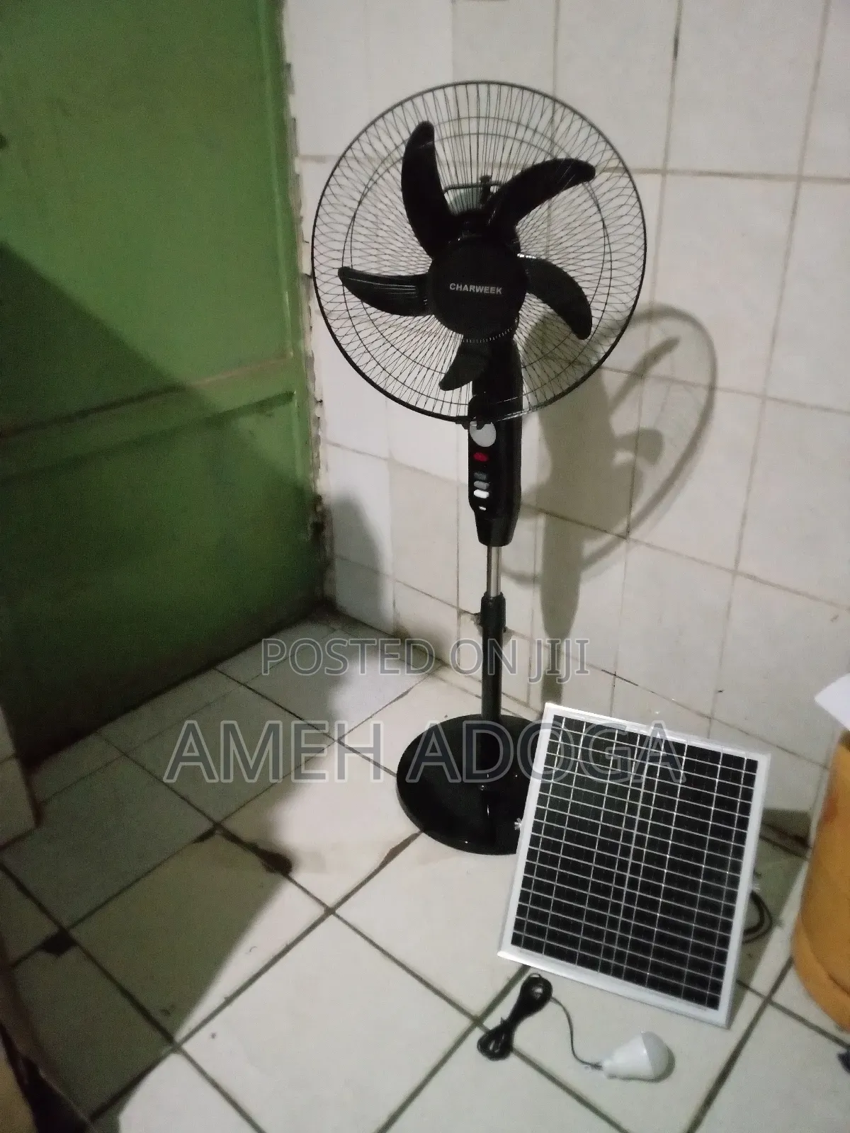 16 Inches Rechargeable Fan With Solar Panel