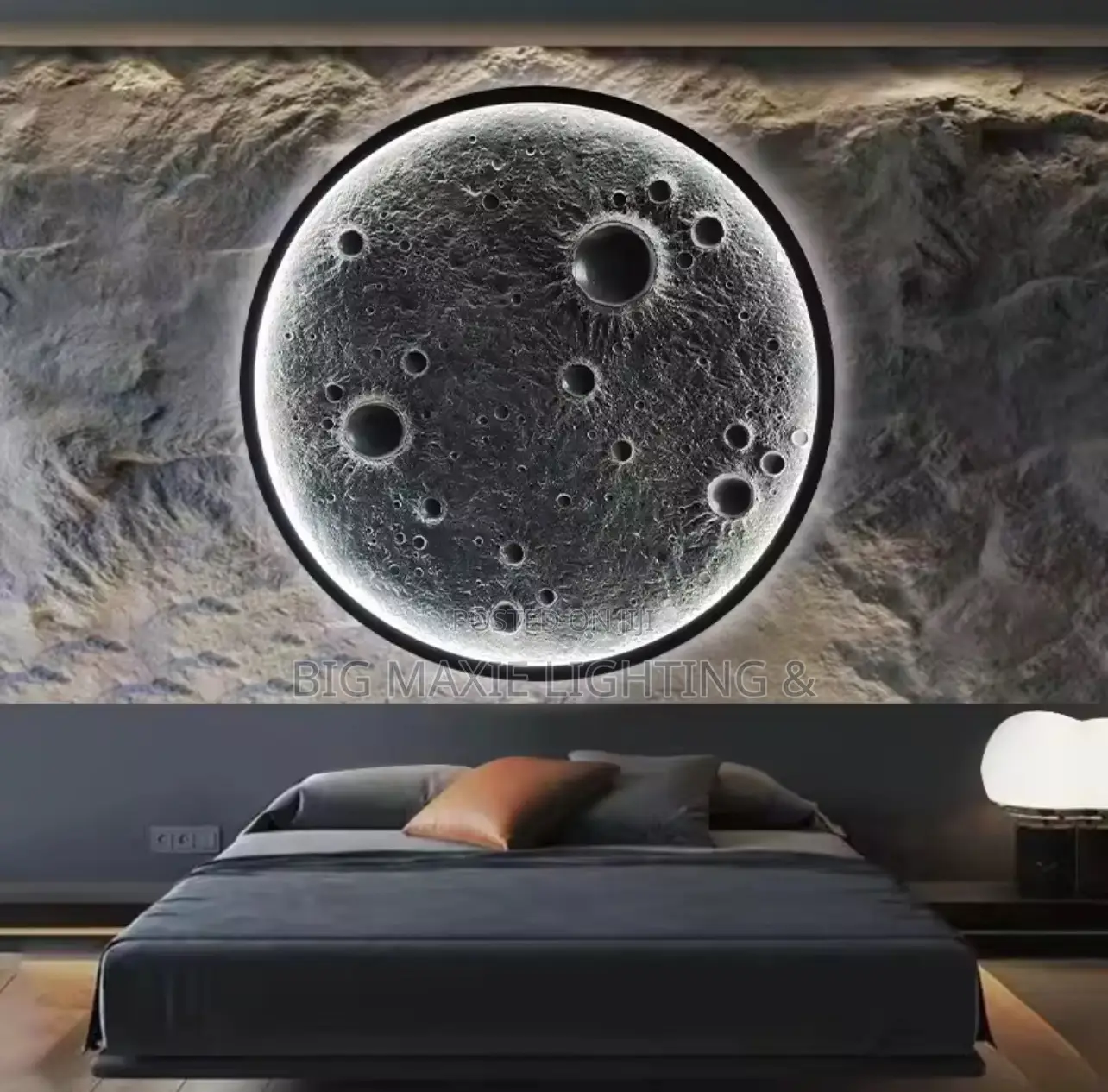 Modern 3d Moon Crater Led Wall Lamp Home Decor