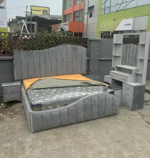 Uniquely Made Curved Padded Upholstery 6 by 6 Bed Frame