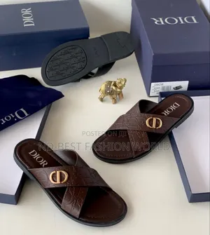 Dior Leather Black Slippers