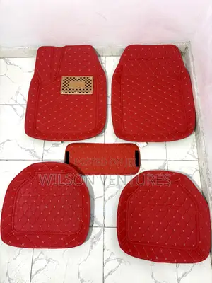 Photo - Red Color Universal Tiles Foot Mat for 5pc