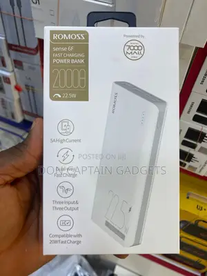 Romoss Sense 6f Power Bank 20000mah 22.5w