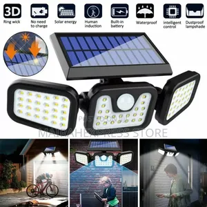 Solar Light 3 Head Led Solar Security Light Motion Sensor