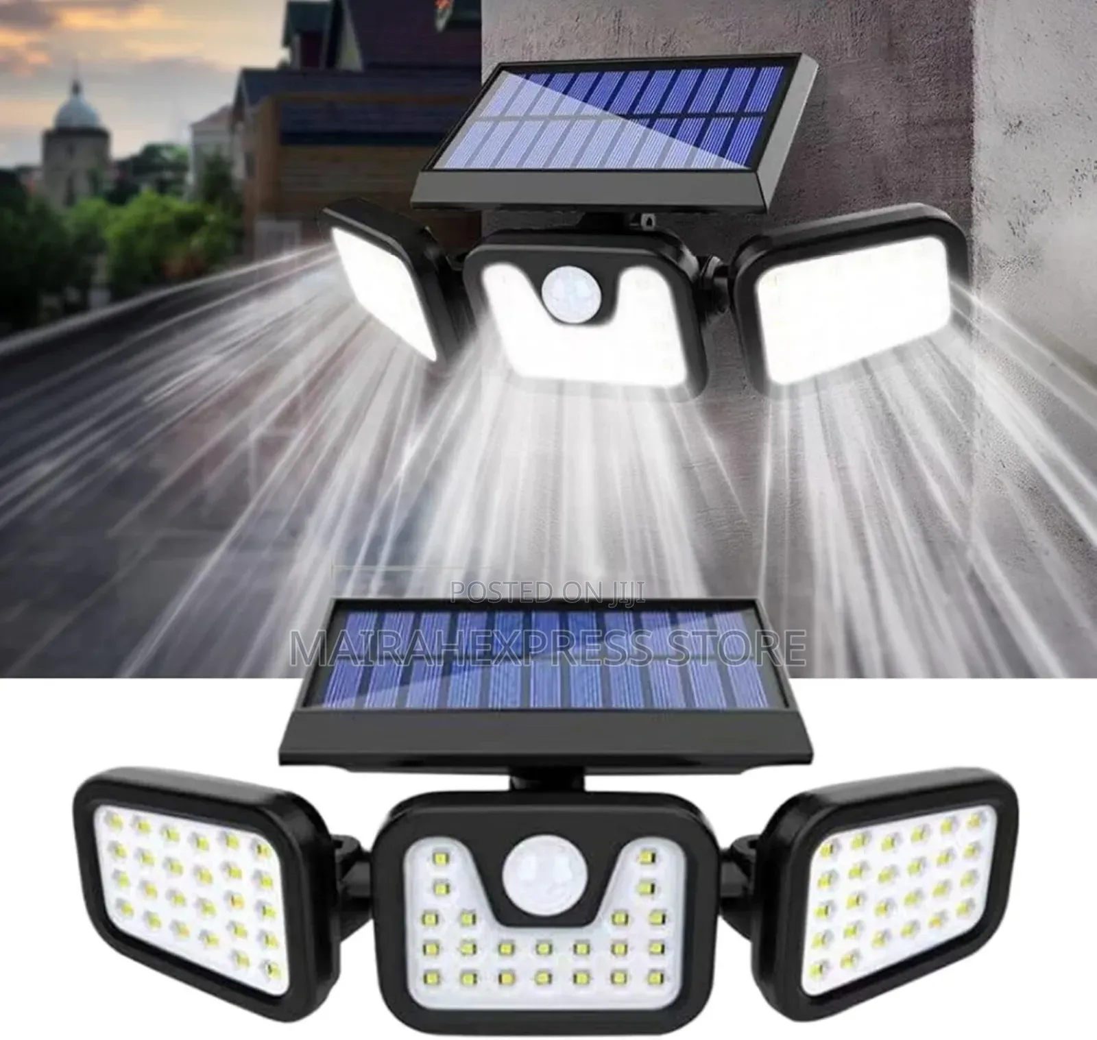 Solar Light 3 Head Led Solar Security Light Motion Sensor