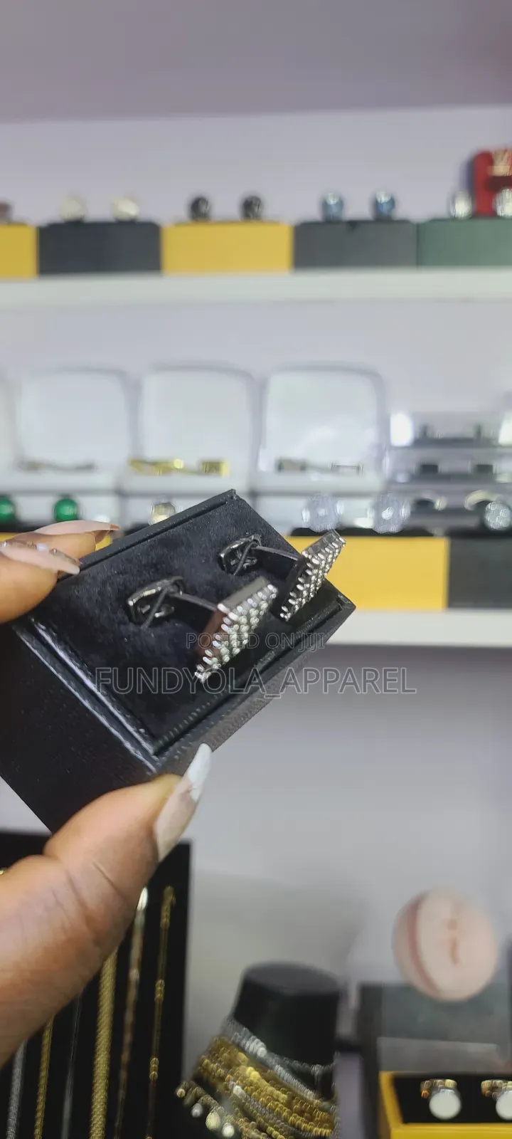 Black Plain Unique Cufflinks