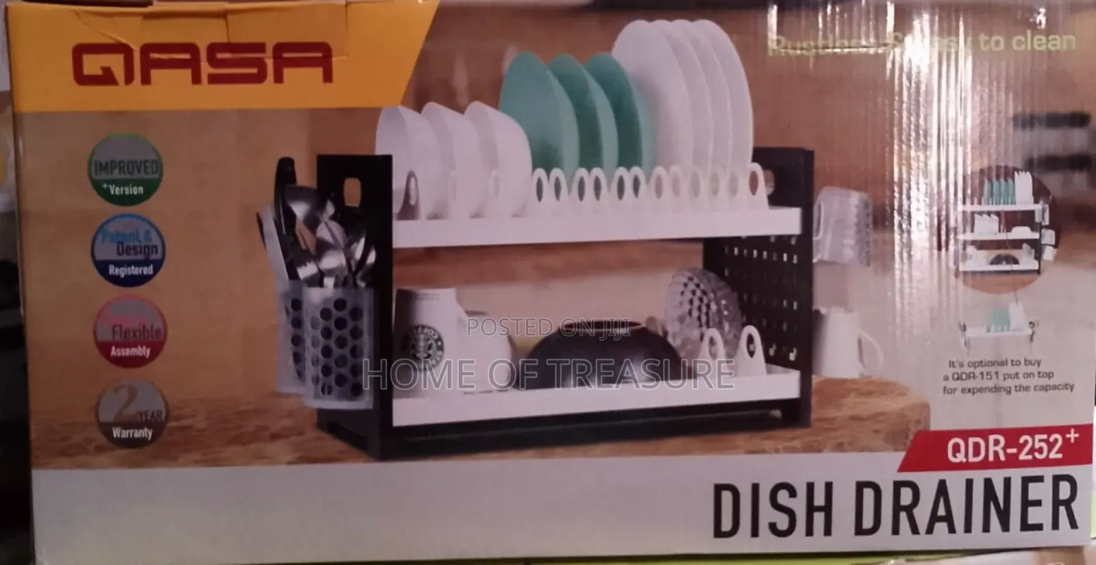 Qasa QDR-252+ Dish Drainer Two-Tier Rack