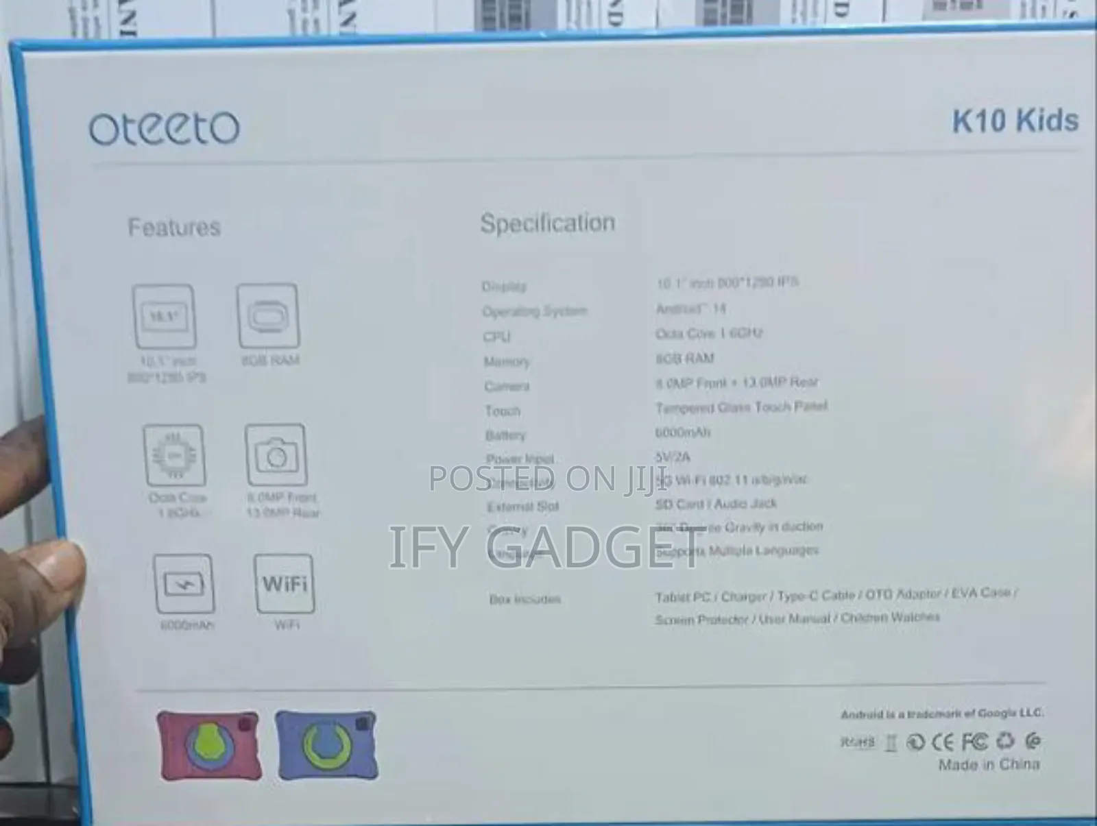 New Oteeto TAB 10 Kids 256 GB Blue