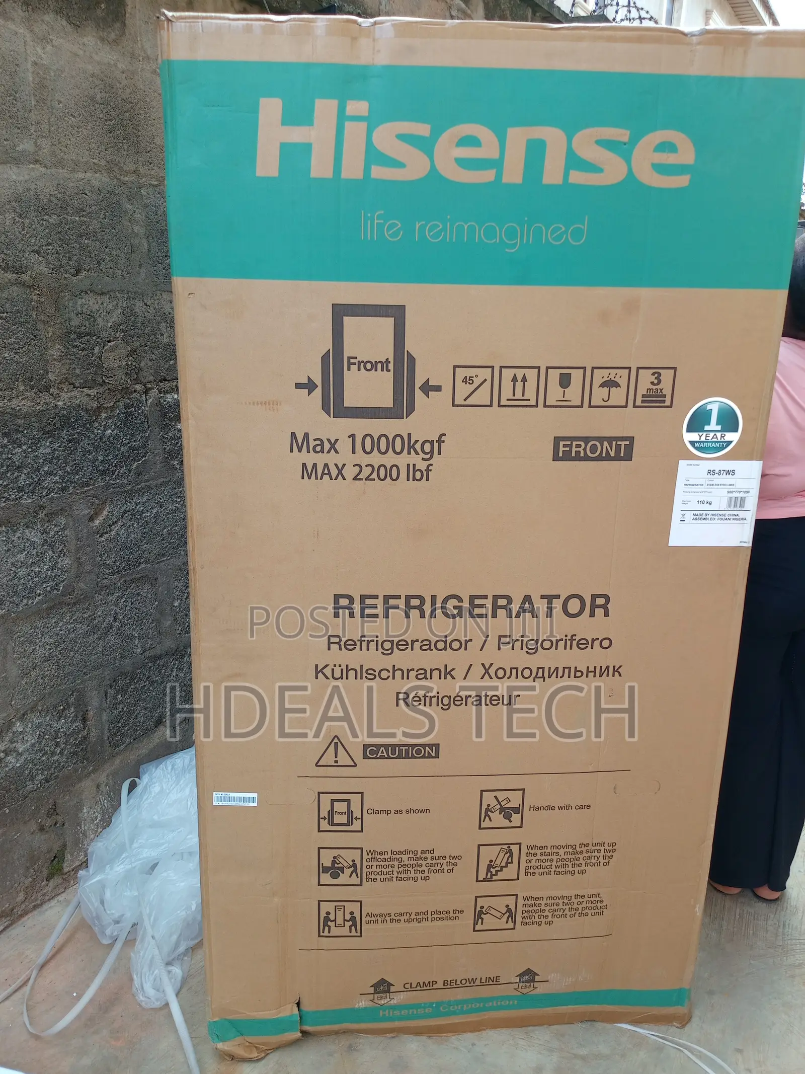Rs-87ws Hisense Side-by-Side Fridge 634l – Energy Efficient